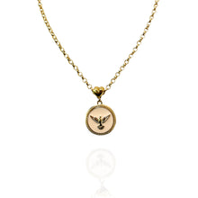 Colar Pingente Espírito Santo Bege Folheado 18k