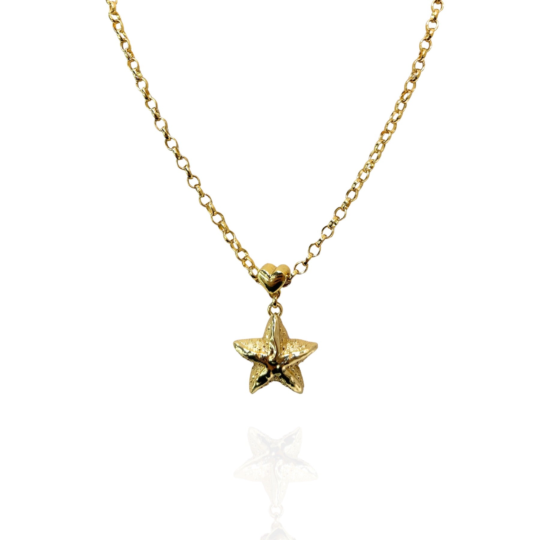 Colar Pingente estrela do mar dourado - Semijoia