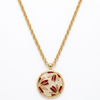 Colar Pétalas Carmim Dourado Semijoia
