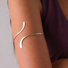 Bracelete Antebraço Minimalista Prata Aço Inox Antialérgico