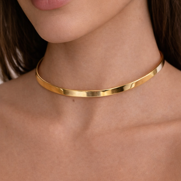 Choker Aro Liso Banhado a Ouro