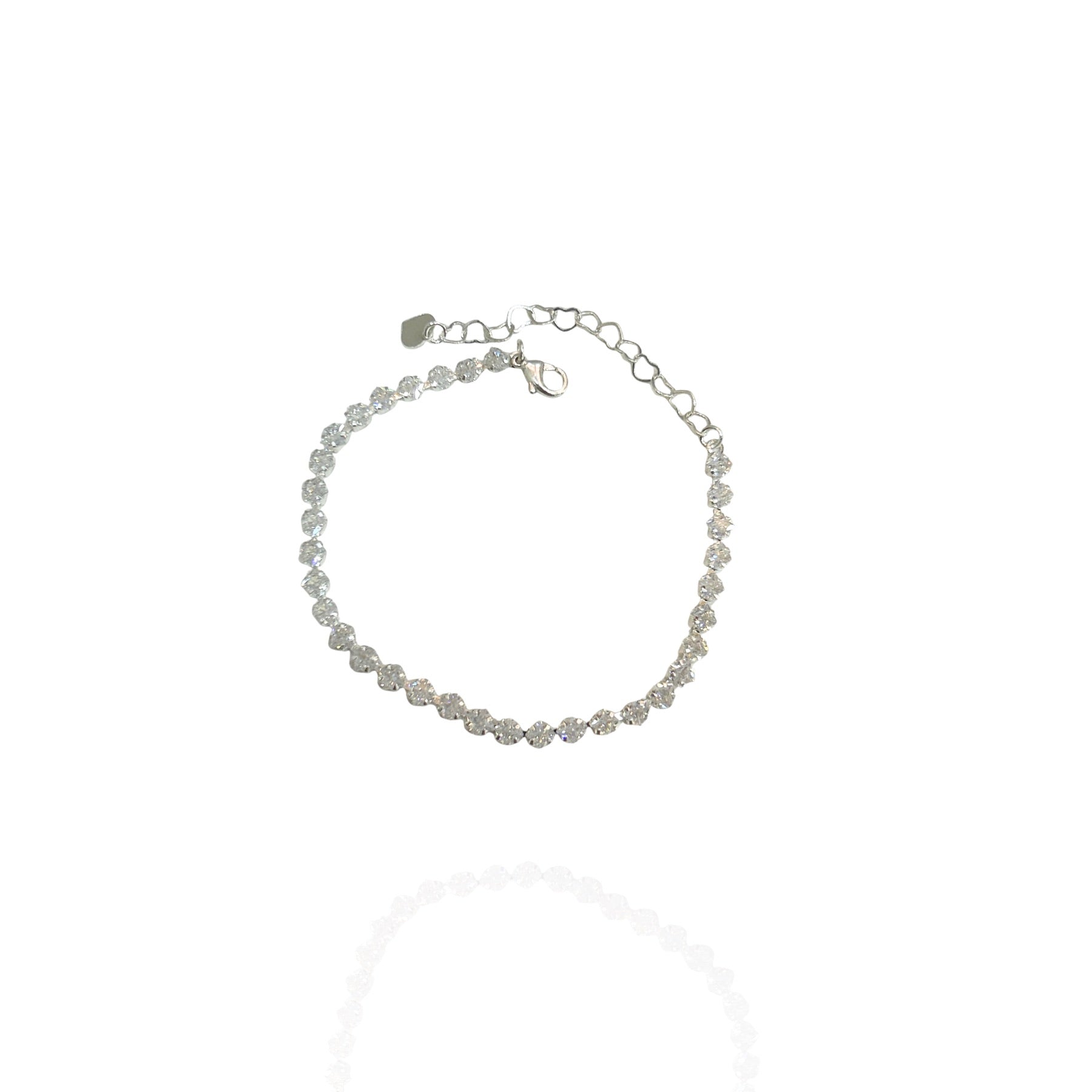 Pulseira ponto de luz cravejada- Folheado a prata