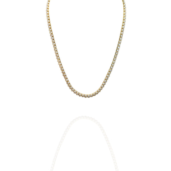 Colar Riviera Cravejada Dourado Folheado Ouro 18k
