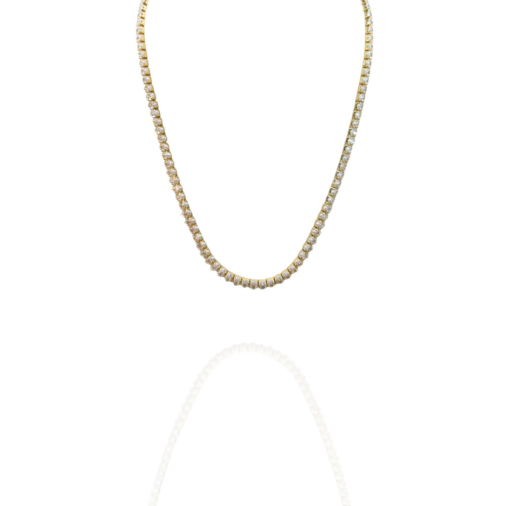 Colar Riviera Cravejada Dourado Folheado Ouro 18k