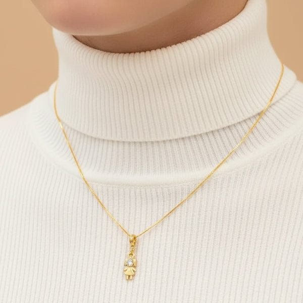 Colar Menina Ponto de Luz - Folheado