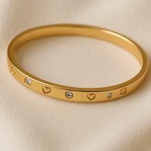 Bracelete Corações com Cristais – Aço Inox