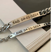 Pulseira Placa Inox Prata Personalizada (Grossa)