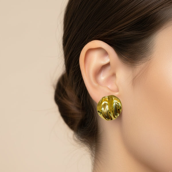 Brinco Orgânico Circular Dourado - Aço inoxidável