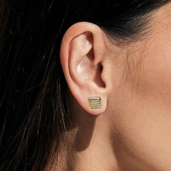 Mini Brinco Quadrado - Semijoia