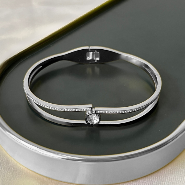 Bracelete Fios Cravejado Inox