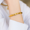 Bracelete Trançado dourado semijoia