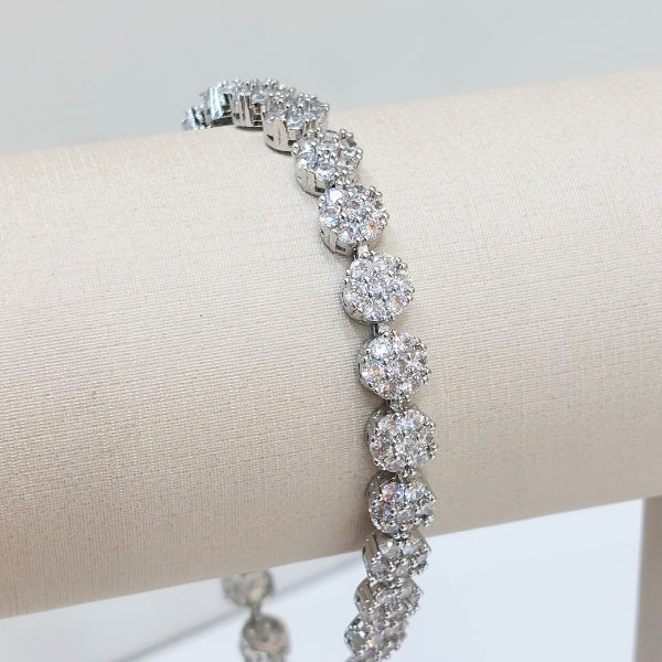 Pulseira Riviera Circular Cravejada Prata - Folheado