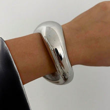 Bracelete Ondulado liso Bold Prata - Folheado