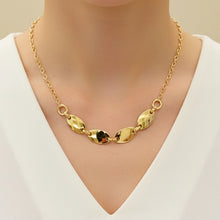 Colar Elos Geométricos Dourado - Semijoia