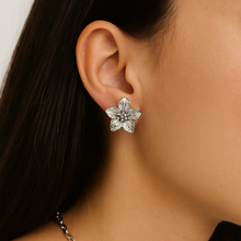 Brinco Flor Aço Inox Prata