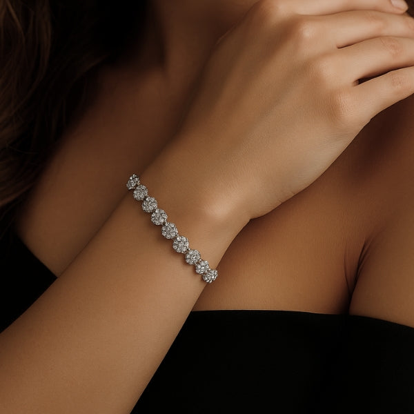 Pulseira Riviera Circular Cravejada Prata - Folheado