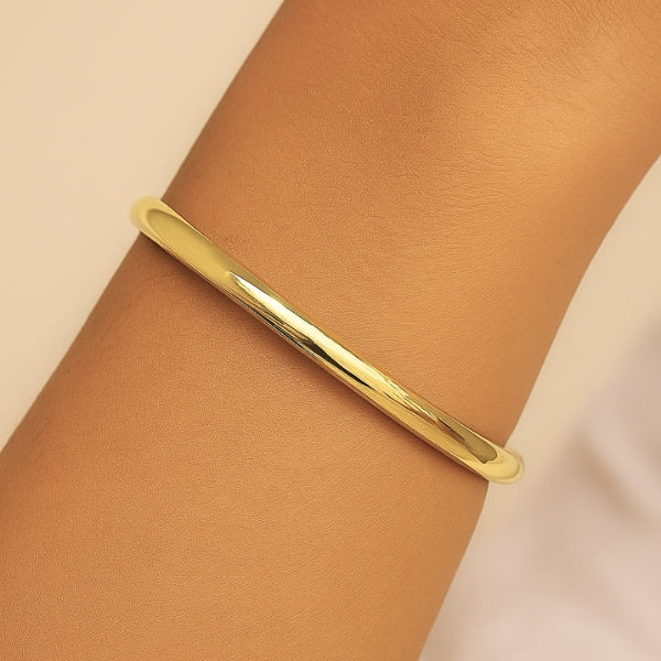 Bracelete Liso Dourado - Aço inoxidável