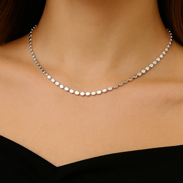 Colar circular Folheado a prata