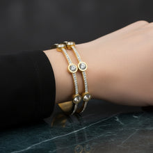 Bracelete 6 cristais - Aço Inoxidável