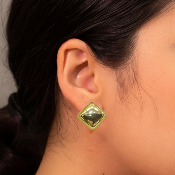 Brinco Liso Quadrado - Aço Inoxidável