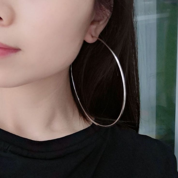 Argola Lisa Grande Inox - Prata