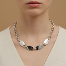 Colar Elos Geométricos Prata - Semijoia