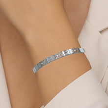 Bracelete números romanos aço inoxidável- Prata