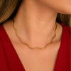 Colar Aro Onda Dourado - Semijoia