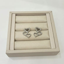 Brinco Corações Prata Aço Inoxidável