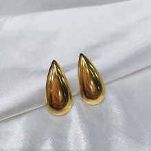 Brinco Gota Achatado Aço Inox