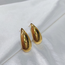 Brinco Gota Achatado Aço Inox