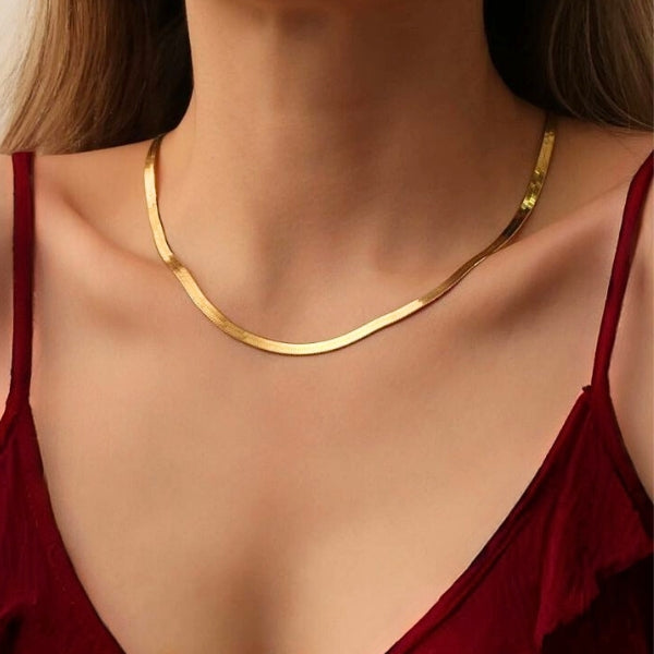 Colar de Malha Dourado Aço Inoxidável