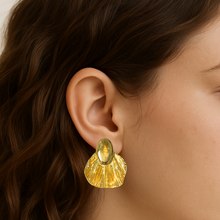 Brinco Orgânico Oval Leque - Aço Inoxidável