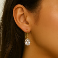 Brinco Cristal Gancho - Folheado