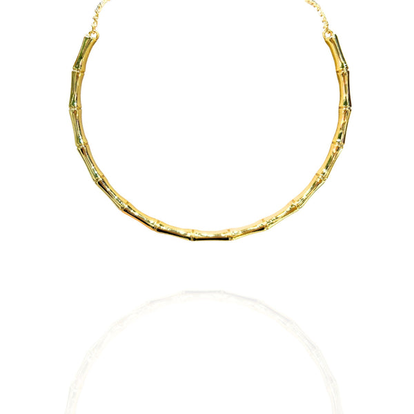 Colar Aro Bambu Dourado - Semijoia