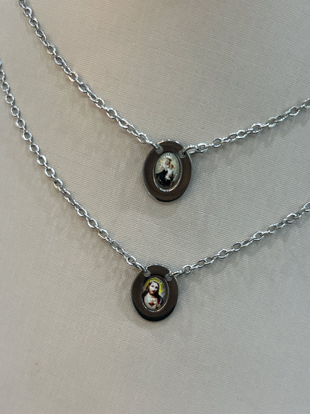 Escapulários prata - aço inoxidável