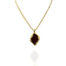 Colar Orgânico Pingente Marrom Folheado 18k
