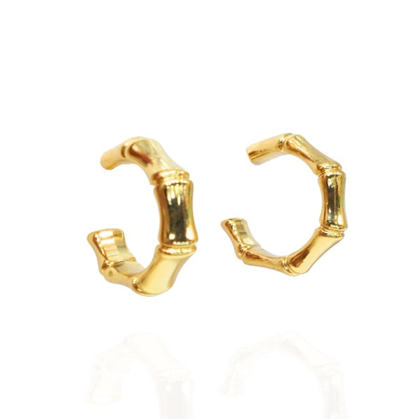 Brinco Argola Bambu orgânico - Semijoia