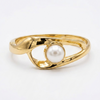 Bracelete elo infinito com pérola dourado semijoia