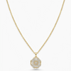 Colar flor cristal anti estresse dourado aço inoxidável