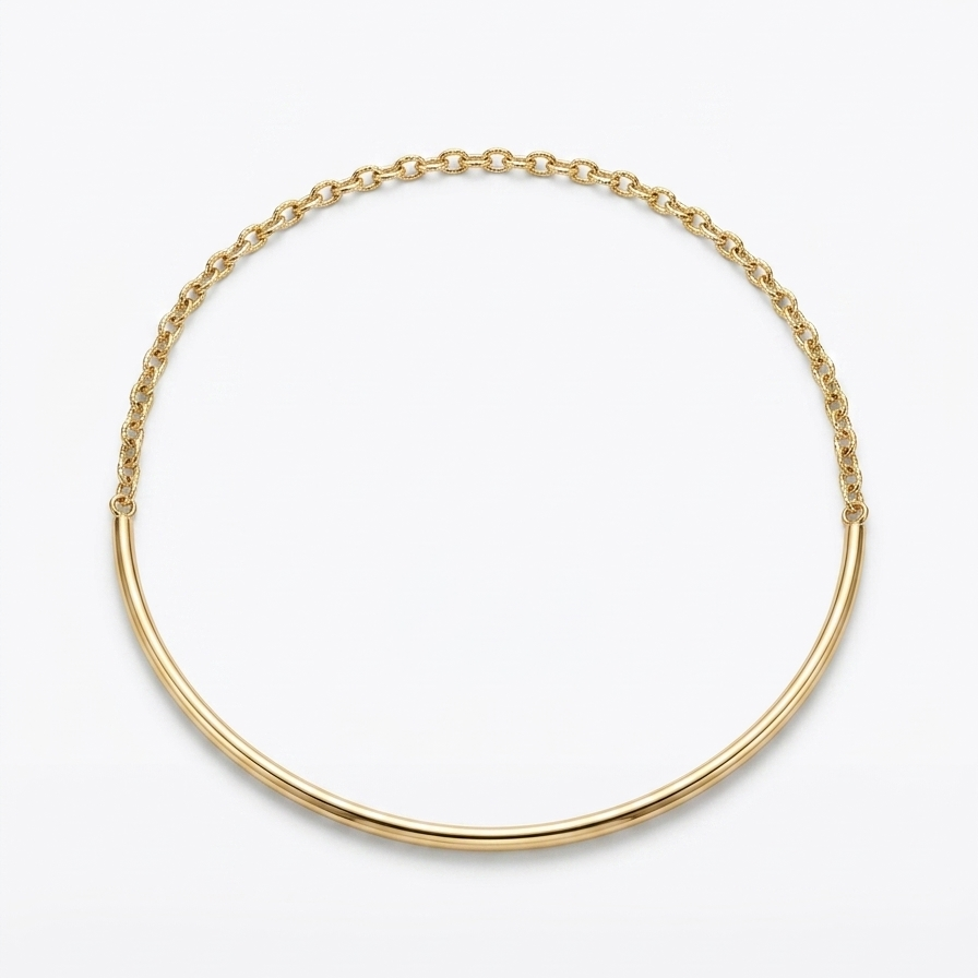 Colar aro fino liso com extensor dourado folheado a ouro 18k