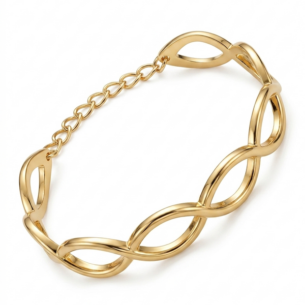 Bracelete pulseira elos infinito dourado Semijoia