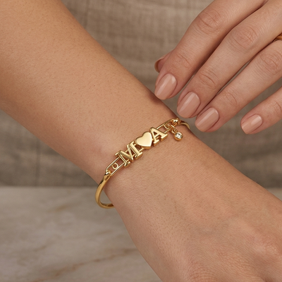 Bracelete Personalizável com nome dourado semijoia