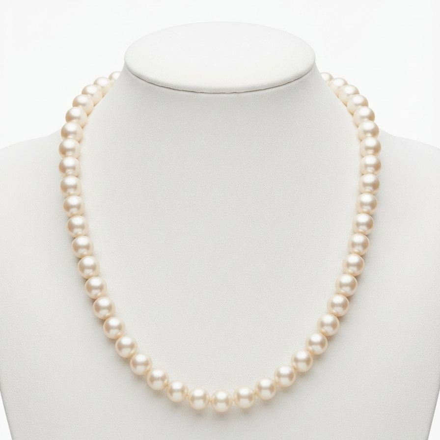 Colar choker pérola branca artesanal