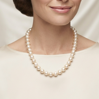 Colar choker pérola branca artesanal