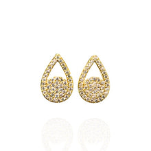 Brinco gota cravejado Dourado - Semijoia