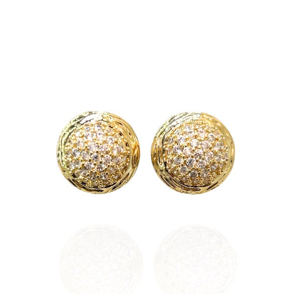 Brinco circular cravejado dourado - Folheado