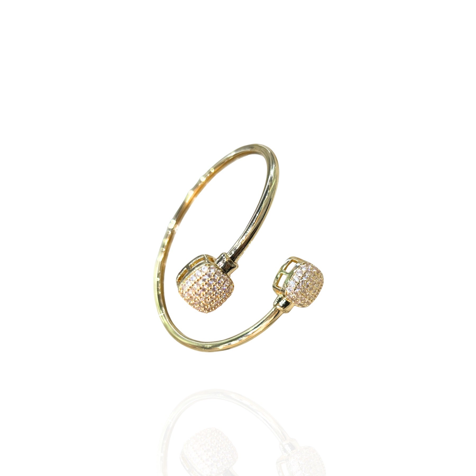 Bracelete Duplo Cravejado Dourado - Folheado