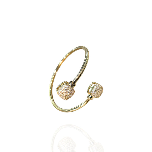 Bracelete Duplo Cravejado Dourado - Folheado