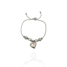 Pulseira com Berloques coração Prata - Aço Inoxidável